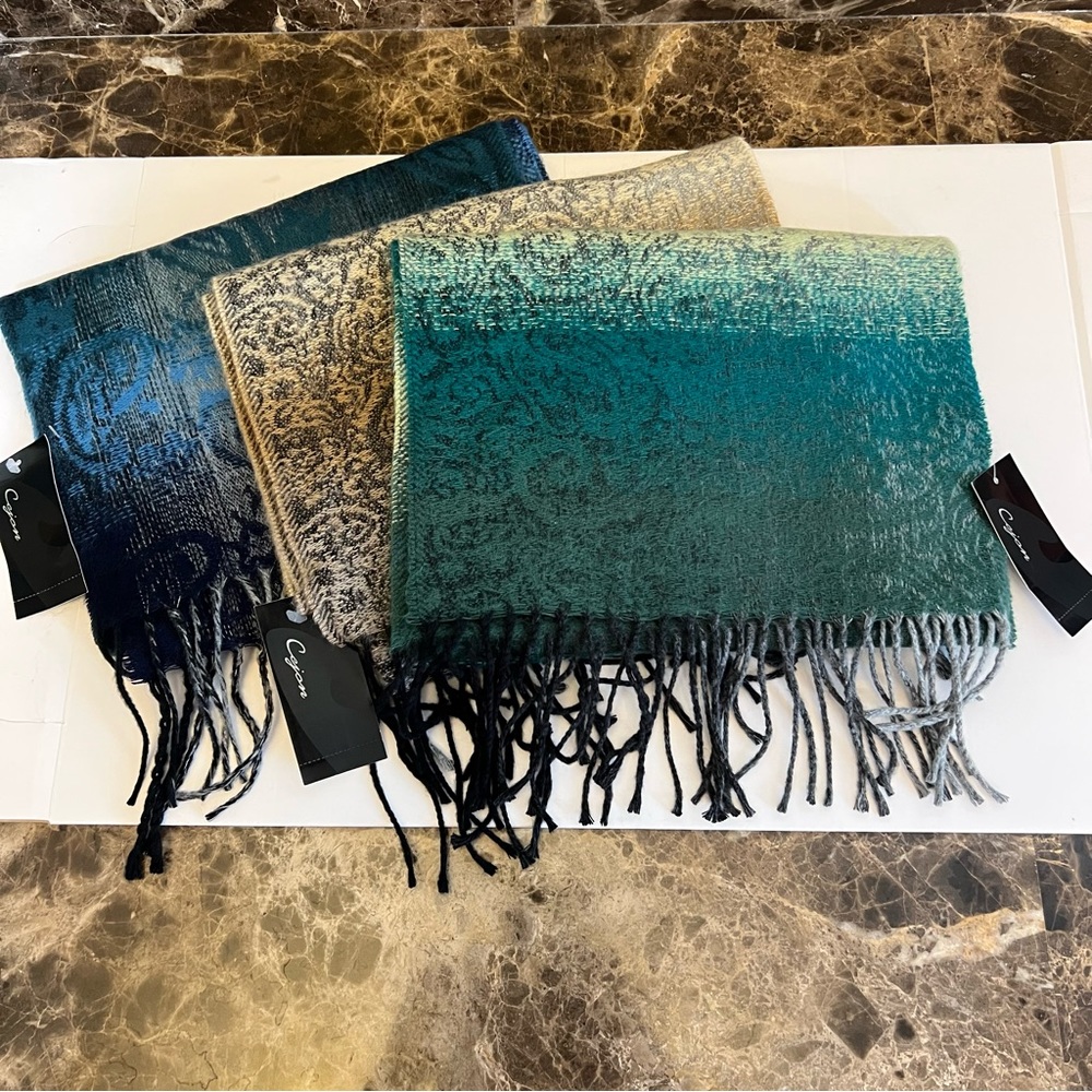 CEJON-3 for $30-Brushed Acrylic Oblong Scarves-Made in Italy-NWT
